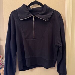 Abercrombie & Fitch Women's Black Half-Zip Sweatshirt